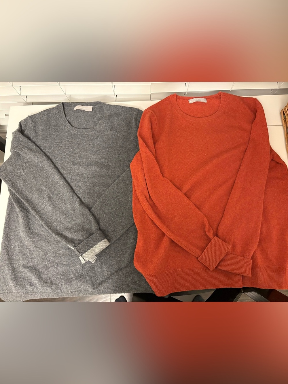 Everlane Crewneck Sweater - Gray & Orange